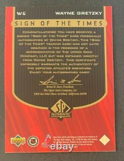 Wayne GRETZKY 1997-98 Upper Deck SP Authentic Sign of the Times #WG Autograph