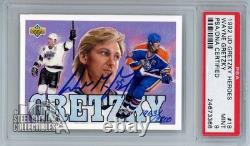 Wayne Gretzky 1992-93 Upper Deck Heroes Autograph Card #18 /2800 PSA 9
