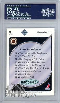 Wayne Gretzky 1992-93 Upper Deck Heroes Autograph Card #18 /2800 PSA 9