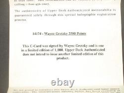 Wayne Gretzky 1995 Upper Deck Authenticated Autograph Jumbo 2500 Points 347/1000