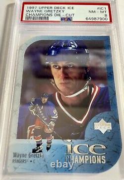 Wayne Gretzky 1997-98 UD Ice Champions Die-Cut Card #IC1 PSA 8 Rare