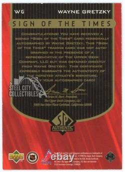 Wayne Gretzky 1997-98 Upper Deck SP Authentic Sign Of The Times Auto Card #WG