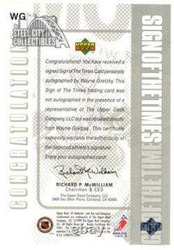 Wayne Gretzky 1998-99 Upper Deck SP Authentic Sign Of The Times Auto Card #WG