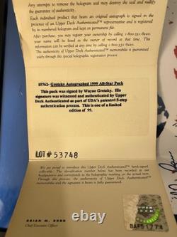Wayne Gretzky 1999 NHL All Star Game Autographed LIMITED Puck With Upper Deck COA
