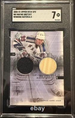 Wayne Gretzky 2000-01 Upper Deck Spx Winning Materials Dual Jersey Stick Sgc 7