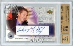 Wayne Gretzky 2003-04 Upper Deck Trilogy Scripts Autograph Card #S3-99 BGS 9.5