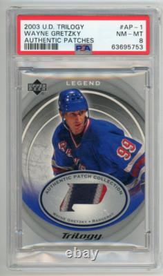 Wayne Gretzky 2003 Upper Deck Trilogy Patch, Jersey PSA 8