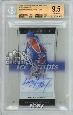 Wayne Gretzky 2005 Upper Deck Trilogy Ice Scripts Autograph Card #IS-WG BGS 9.5