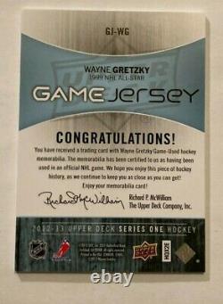 Wayne Gretzky 2012-13 Upper Deck Series 1 Authentic Jersey Card #gj-wg