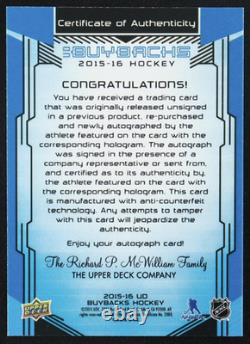 Wayne Gretzky 2015-16 Autographed Upper Deck Card #11/22