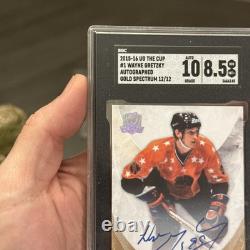 Wayne Gretzky 2015-16 Upper Deck The Cup GOLD SPECTRUM /12 ON CARD AUTO SGC 8.5