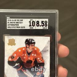 Wayne Gretzky 2015-16 Upper Deck The Cup GOLD SPECTRUM /12 ON CARD AUTO SGC 8.5