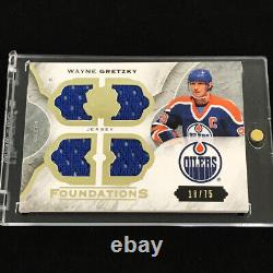 Wayne Gretzky 2015 Upper Deck The Cup Foundations Quad Jersey #'d /75 Oilers NHL