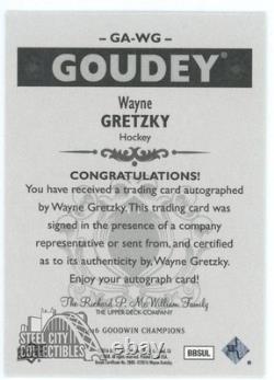 Wayne Gretzky 2016 Upper Deck Goodwin Champions Goudey Autograph Card #GA-WG