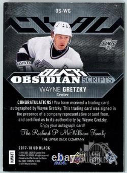 Wayne Gretzky 2017-18 Upper Deck Black Obsidian Scripts Autograph Card #OS-WG