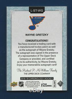 Wayne Gretzky 2018-19 Upper Deck Chronology Letterman Auto /10 35625