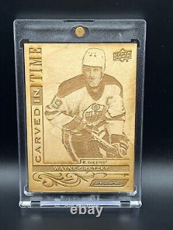Wayne Gretzky 2018-19 Upper Deck Engrained Carved in Time #CT-1 Wood Card SSP