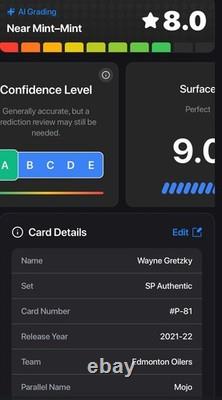 Wayne Gretzky 2021-22 Upper Deck P-81 Autographed Card