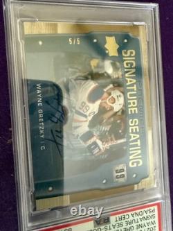 Wayne Gretzky 2021 UD Premier SIGNATURE SEATS Gold 5/5 AUTO 10 PSA 8 Oilers King