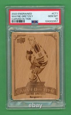 Wayne Gretzky 2023-24 Upper Deck Engrained Carved In Time #CT-1 Pop 4 PSA 10