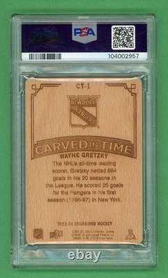Wayne Gretzky 2023-24 Upper Deck Engrained Carved In Time #CT-1 Pop 4 PSA 10