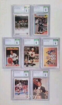 Wayne Gretzky 7 Card Graded Lot (All CSG 9 Mint Condition)