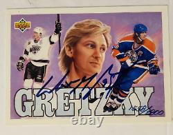 Wayne Gretzky Auto 1992-93 Hockey Heroes Checklist COA Hologram Upper Deck