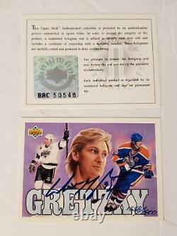 Wayne Gretzky Auto 1992-93 Hockey Heroes Checklist COA Hologram Upper Deck