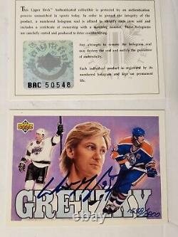 Wayne Gretzky Auto 1992-93 Hockey Heroes Checklist COA Hologram Upper Deck