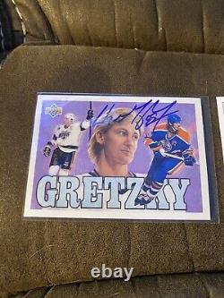 Wayne Gretzky Auto 1992-93 Hockey Heroes Checklist COA Hologram Upper Deck NM/MT