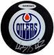 Wayne Gretzky Autographed Edmonton Oilers Logo Hockey Puck Upper Deck #bam65929