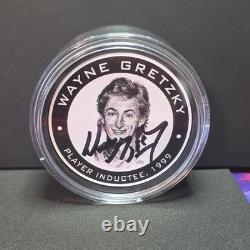 Wayne Gretzky Autographed Hall of Fame Hockey Puck 1999 Inductee Upper Deck