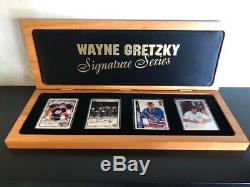 Wayne Gretzky Autographed Signature Series Porcelain 4 Card Set by Upper Deck