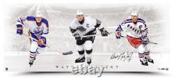 Wayne Gretzky Autographed Triple Threat 36 x 15 Photograph UDA LE 199