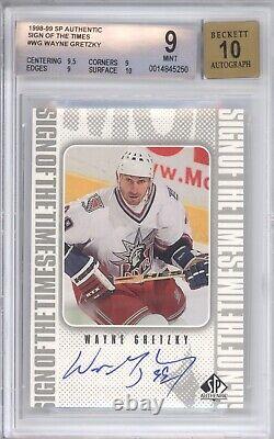 Wayne Gretzky Bgs 9 1998-99 Upper Deck Sp Authentic Sign Of The Times Auto 5250