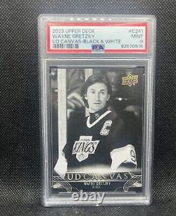 Wayne Gretzky Black & White Canvas 2023-24 Upper Deck Hockey #C241 Card PSA 9