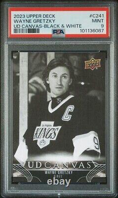Wayne Gretzky Black & White Canvas 2023-24 Upper Deck Hockey #C241 Card PSA 9