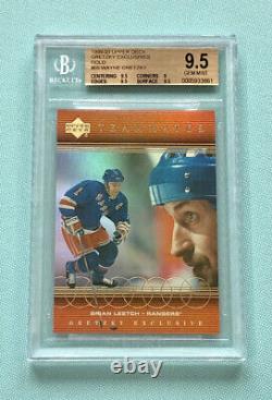 Wayne Gretzky Brian Leetch 1999 Upper Deck Exclusives Gold Teammates /99 BGS 9.5