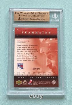 Wayne Gretzky Brian Leetch 1999 Upper Deck Exclusives Gold Teammates /99 BGS 9.5