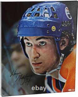 Wayne Gretzky Edmonton Oilers Signed 20 x 24 Up Close & Personal Canvas UD