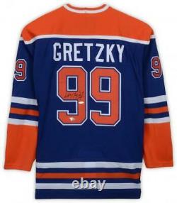 Wayne Gretzky Edmonton Oilers Signed Blue Hero's of Hockey Jersey Upper Deck