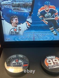 Wayne Gretzky Edmonton Oilers Signed Puck Upper Deck 40th Anniversary 34/40 RARE