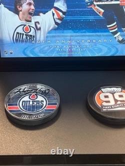 Wayne Gretzky Edmonton Oilers Signed Puck Upper Deck 40th Anniversary 34/40 RARE