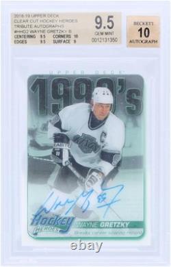 Wayne Gretzky Kings Signed 2018-19 Upper Deck Clear Cut #HH-G2 BGS 9.5/10 Card