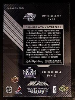 Wayne Gretzky, Luc Robitaille-2008/09 Ud Black #14/15 Dual Jersey/auto/autograph