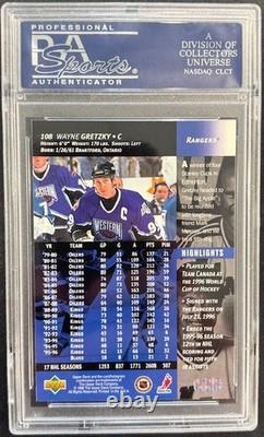 Wayne Gretzky Mark Messier 1996 Upper Deck New York Rangers Hockey #108 PSA 8
