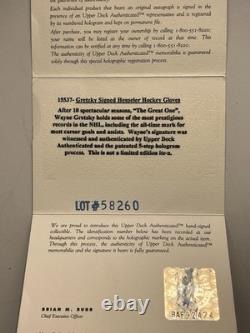 Wayne Gretzky NY Rangers Autographed Hockey Gloves withUpper Deck Authentication