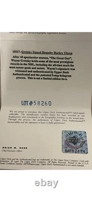 Wayne Gretzky New York Rangers Autographed Hespeler Gloves With Upper Deck COA