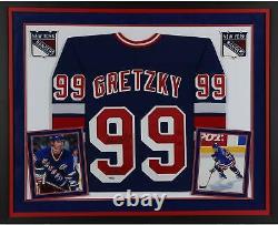 Wayne Gretzky New York Rangers Dlx Frmd Signed Blue Replica Jersey Upper Deck