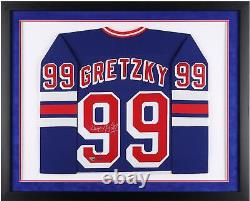 Wayne Gretzky New York Rangers FRMD Signed Blue CCM Replica Jersey Upper Deck